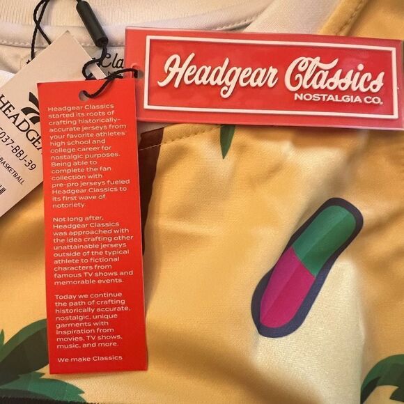 NEW w/ TAGS Headgear Classics EL CHAPO Sewn Basketball Jersey Palm Trees Pills L - Picture 6 of 8